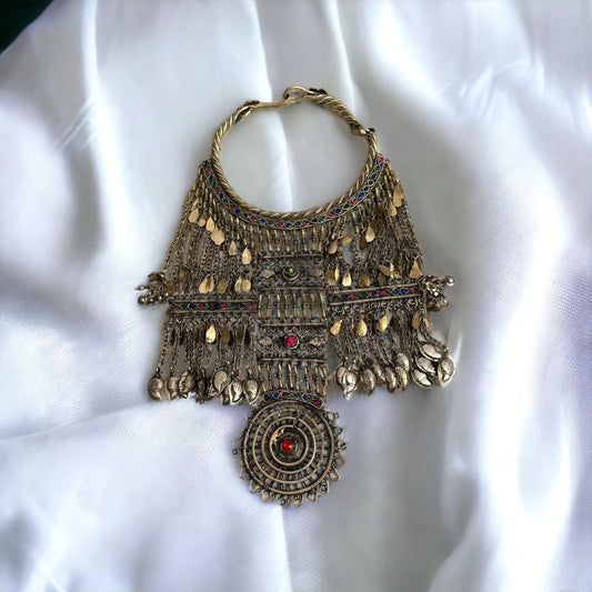 Antique heavily embroided Necklace